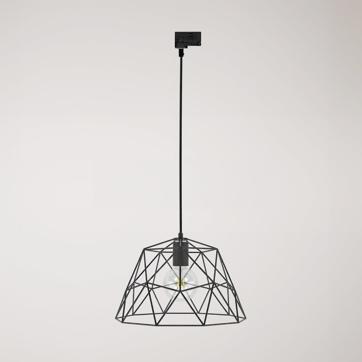 Lampada a sospensione con paralume Dome per binari - Nero
