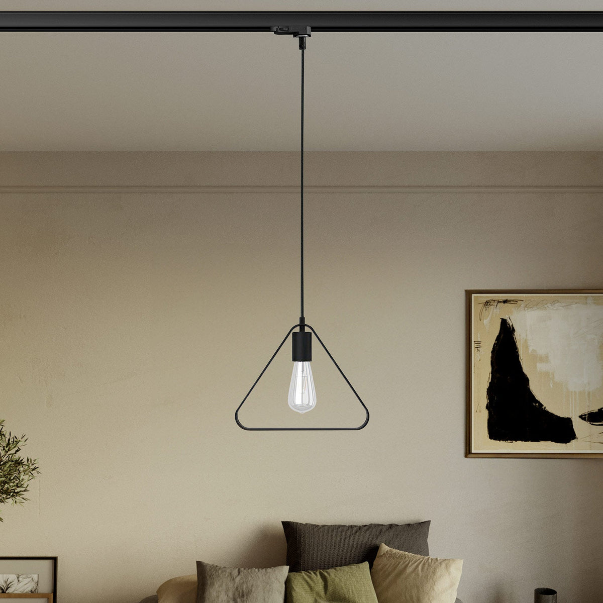 Lampada a sospensione con paralume Duedì Apex a binari - Nero