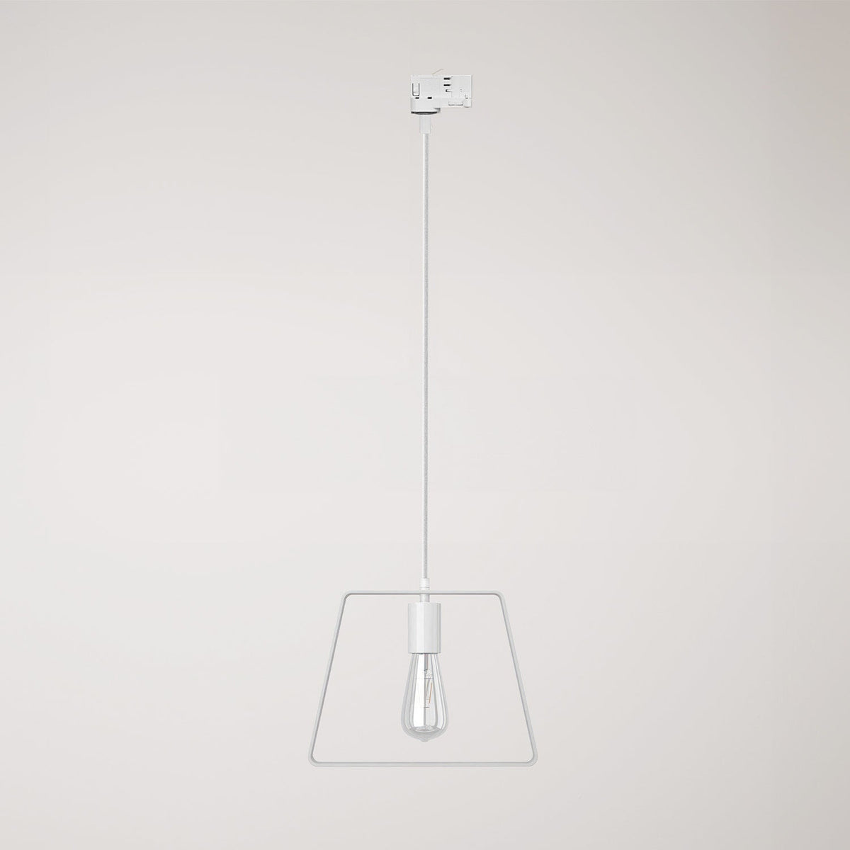 Lampada a sospensione con paralume Duedì Base per binari - Bianco