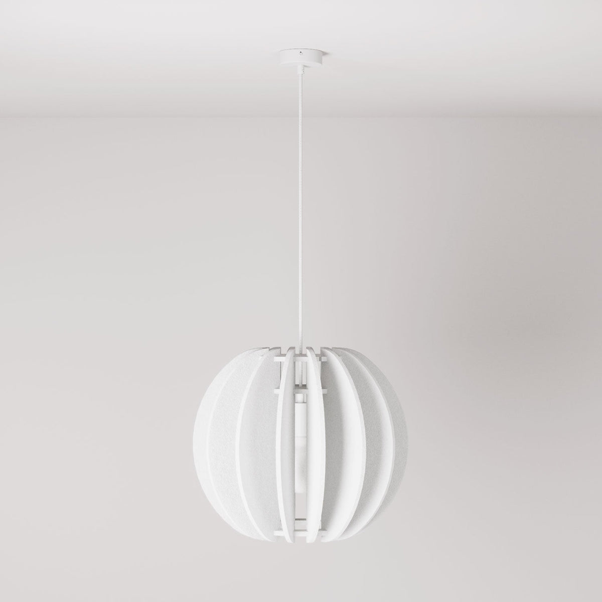 Lampada a sospensione con paralume ellittico LAMPSHHADE in materiale fonoassorbente - Bianco melange