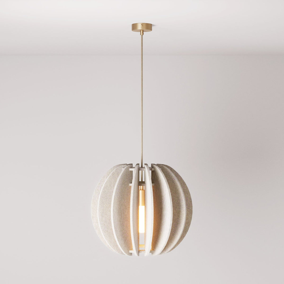 Lampada a sospensione con paralume ellittico LAMPSHHADE in materiale fonoassorbente - Tortora melange