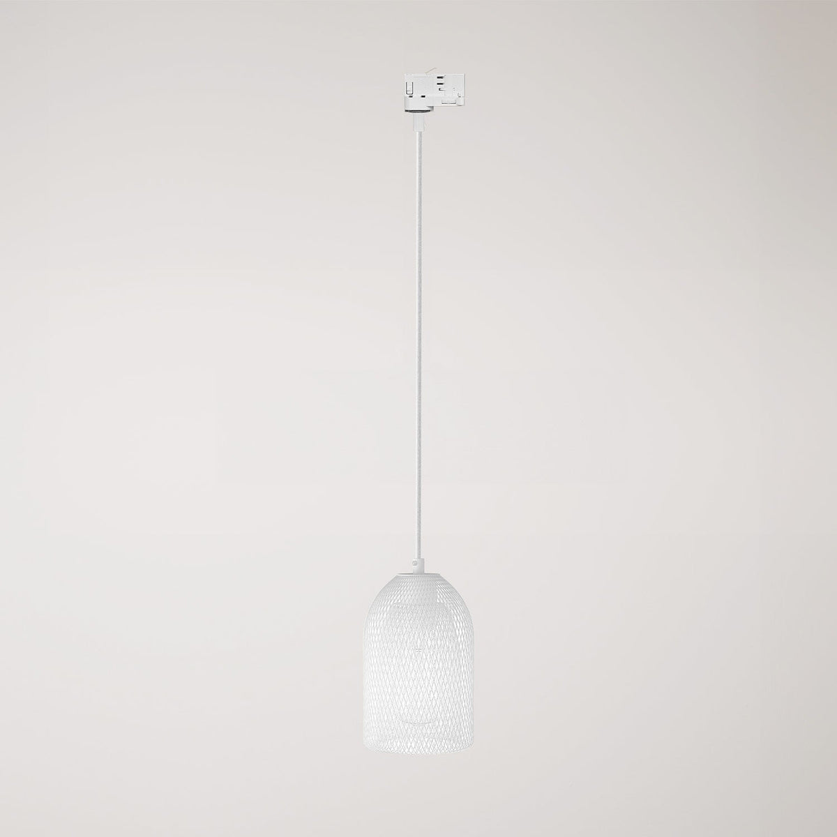 Lampada a sospensione con paralume Ghostbell per binario - Bianco