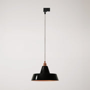 Lampada a sospensione con paralume in ceramica Industriale a binario - Nero