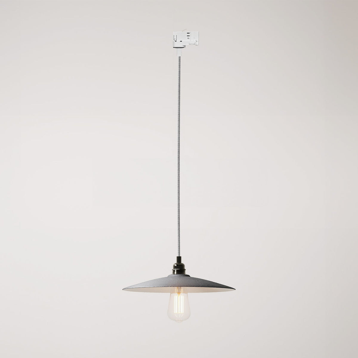 Lampada a sospensione con paralume in ceramica Piatto per binari - Effetto cemento