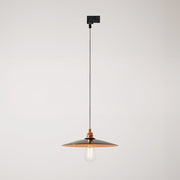 Lampada a sospensione con paralume in ceramica Piatto per binari - Nero