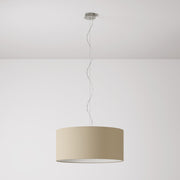 Lampada a sospensione con paralume in tessuto Cilindro Large - Made in Italy - Arenal Tortora No
