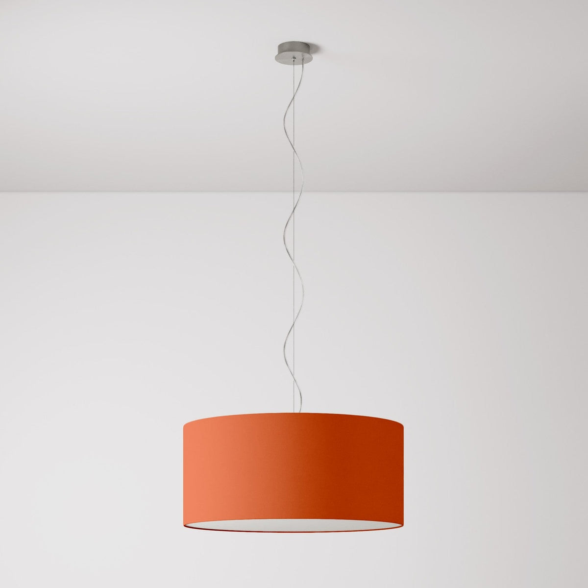 Lampada a sospensione con paralume in tessuto Cilindro Large - Made in Italy - Cinette Aragosta Si