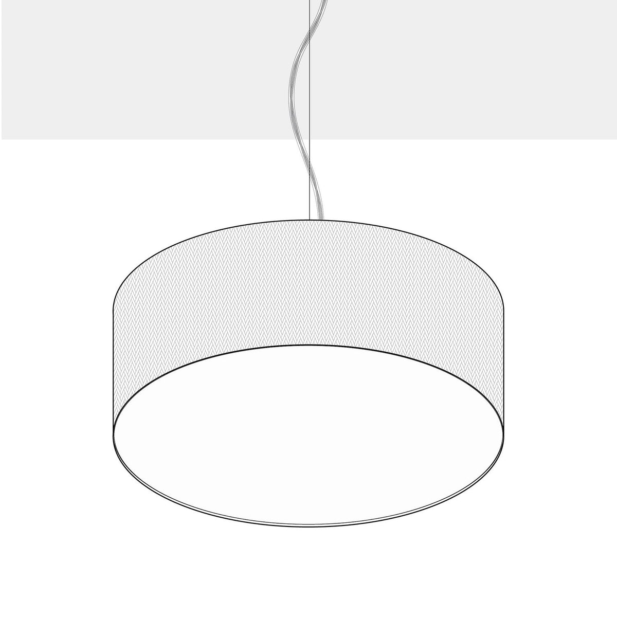 Lampada a sospensione con paralume in tessuto Cilindro Large - Made in Italy - Lana Sabbia Si