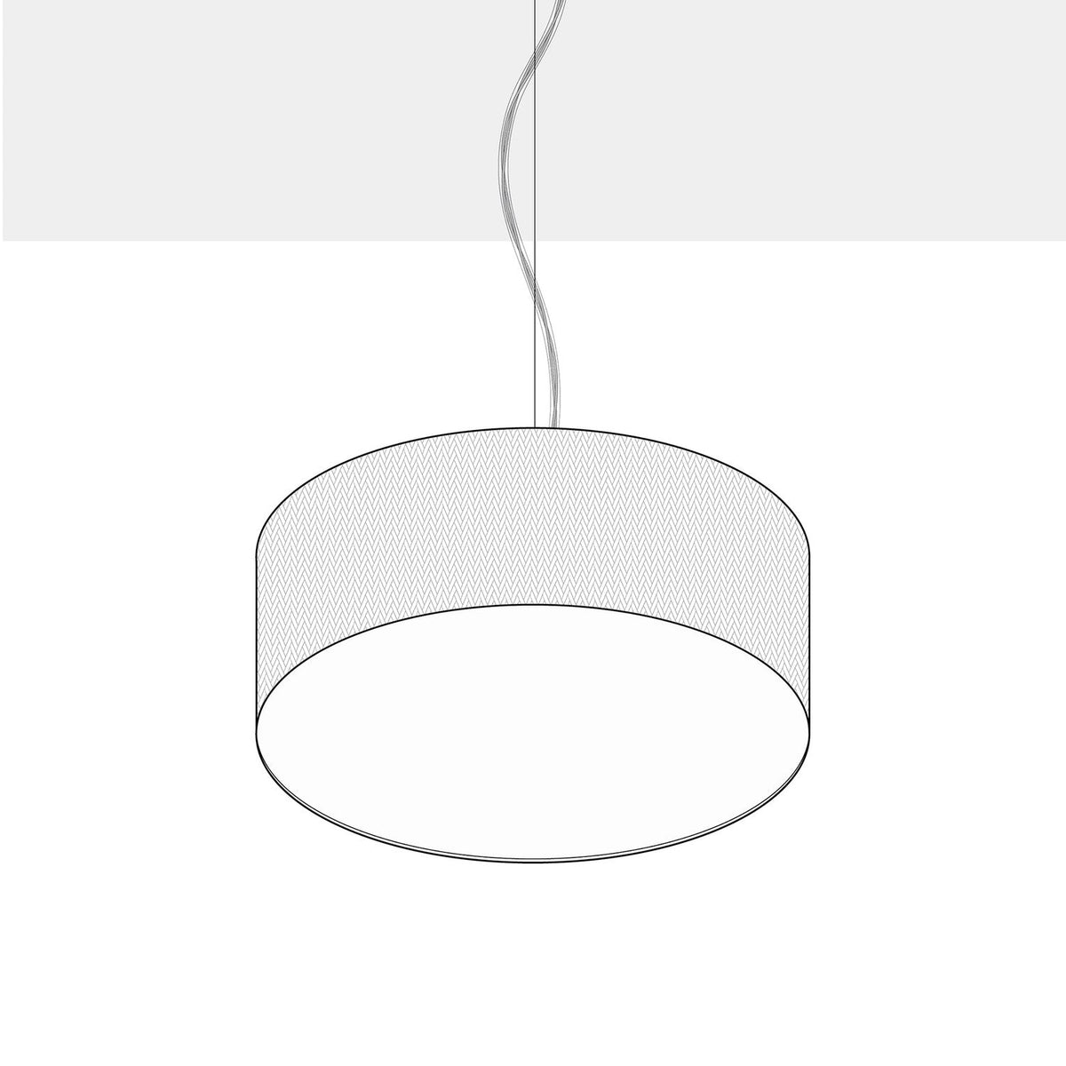 Lampada a sospensione con paralume in tessuto Cilindro Medium Arenal oro - Made in Italy Si