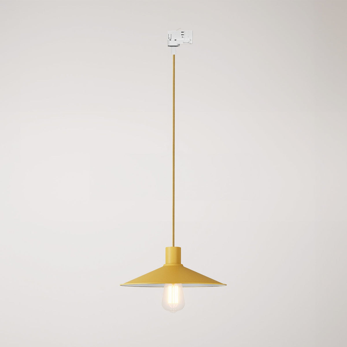 Lampada a sospensione con paralume Swing Pastel per sistemi a binari - Mostarda
