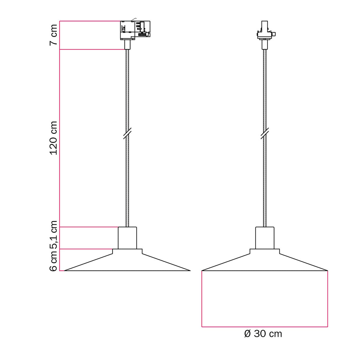Lampada a sospensione con paralume Swing Pastel per sistemi a binari - Mostarda