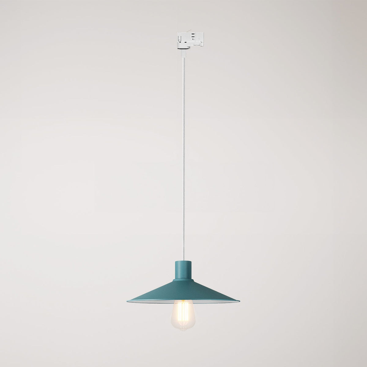 Lampada a sospensione con paralume Swing Pastel per sistemi a binari - Petrolio
