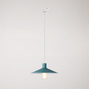 Lampada a sospensione con paralume Swing Pastel per sistemi a binari - Petrolio