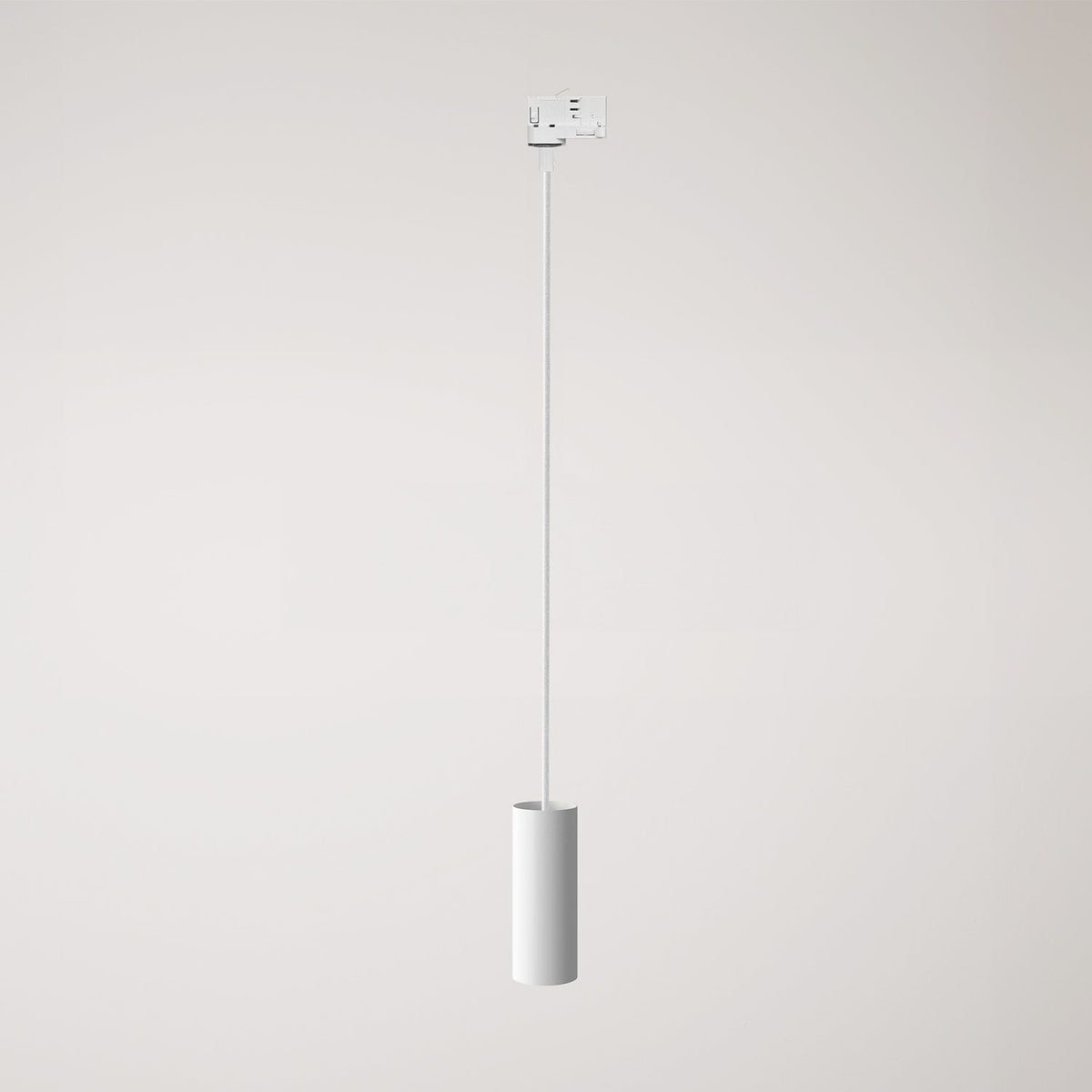 Lampada a sospensione con paralume Tub-E14 per binari - Bianco