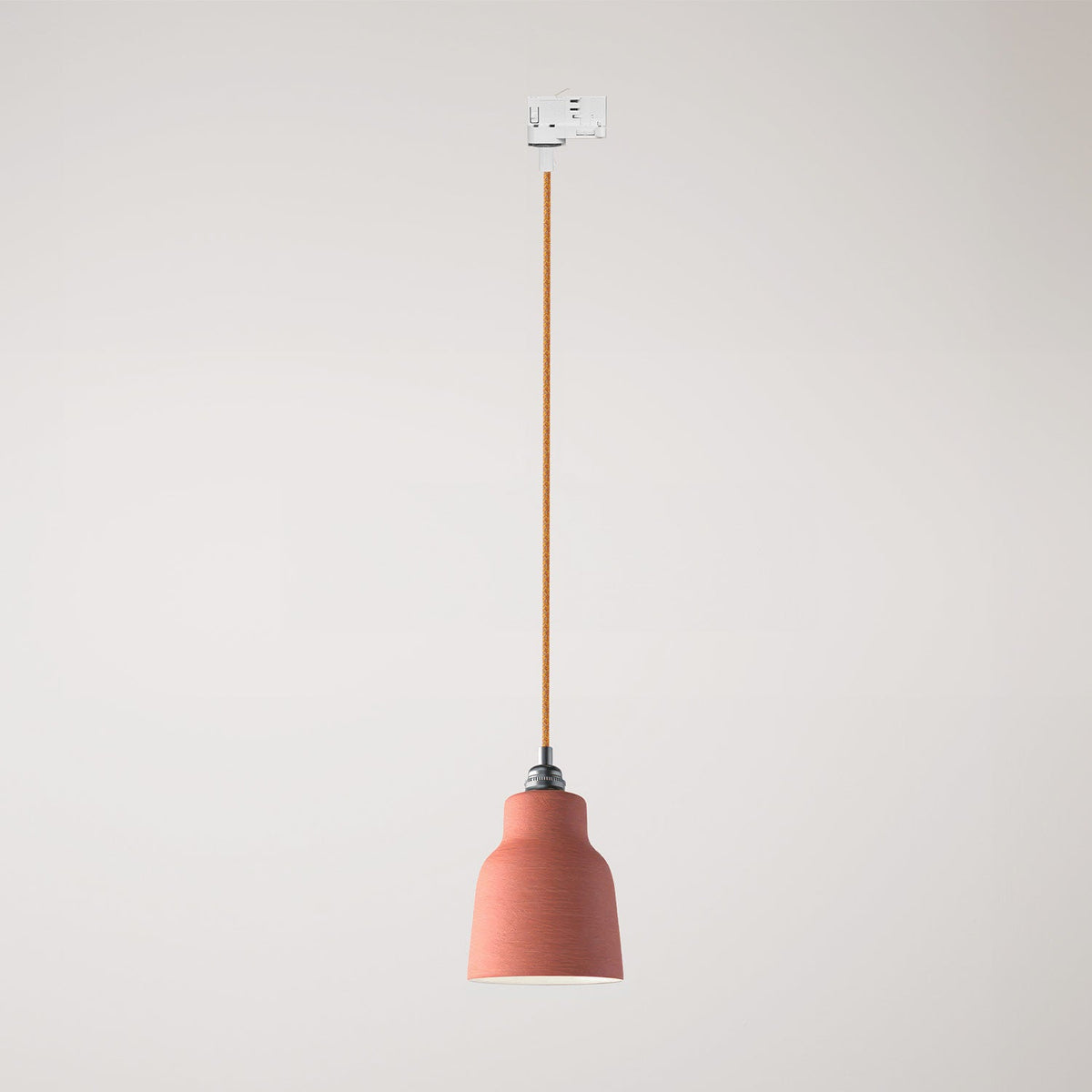 Lampada a sospensione con paralume Vaso e adattatore per binari - Corallo striato