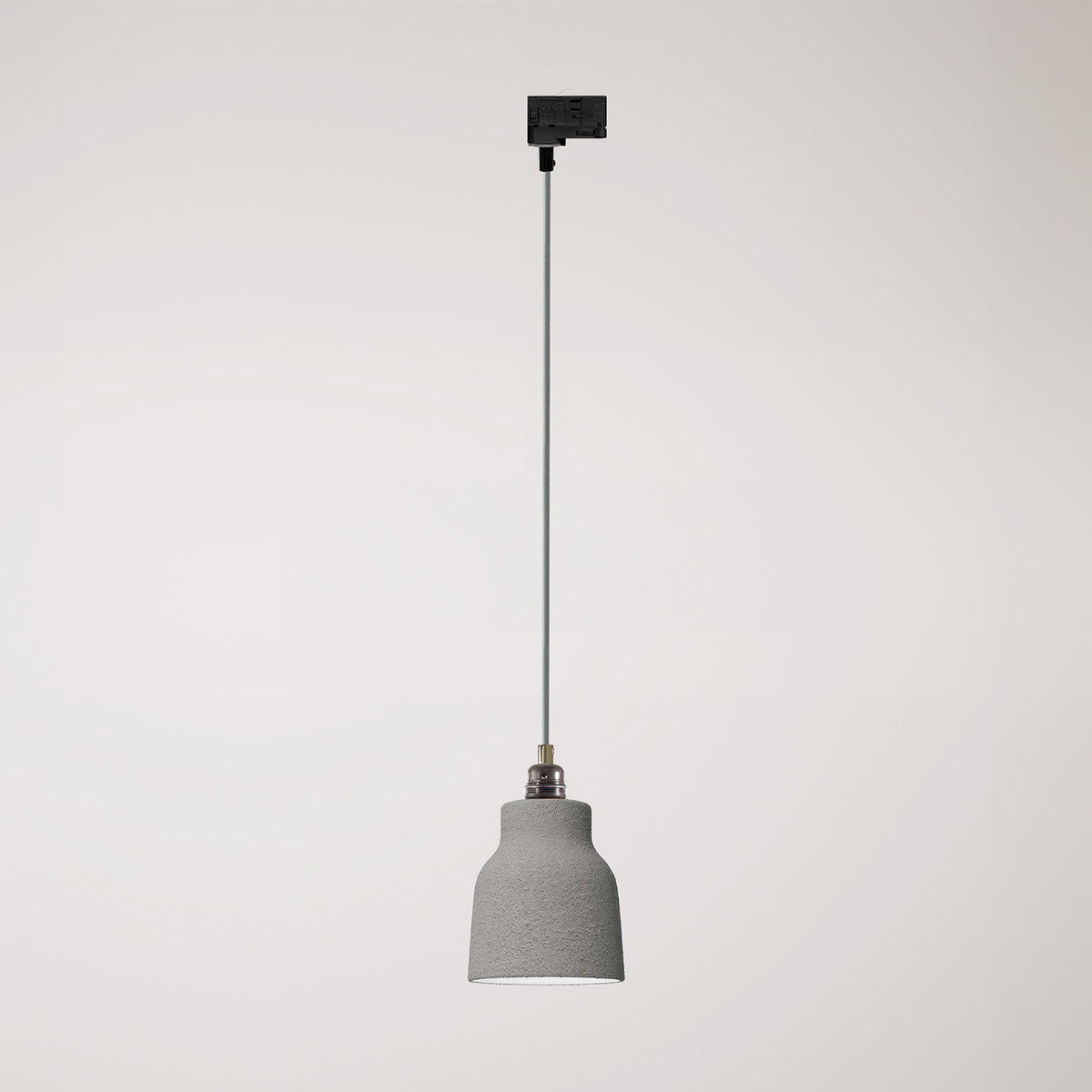 Lampada a sospensione con paralume Vaso e adattatore per binari - Effetto cemento