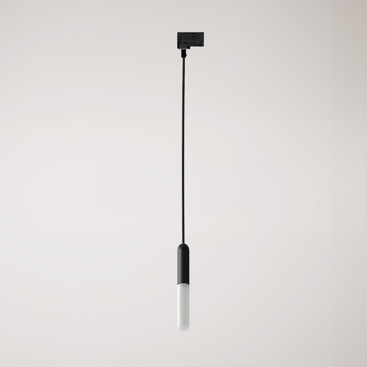 Lampada a sospensione con portalampada E14 P-Light per binari - Nero