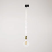 Lampada a sospensione con portalampada in alluminio zigrinato per binari - Ottone