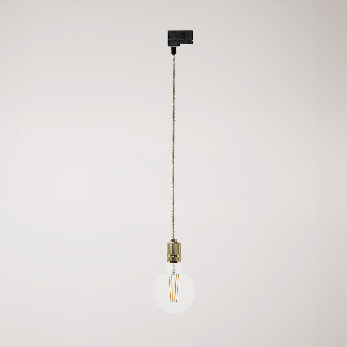 Lampada a sospensione con portalampada in alluminio zigrinato per binari - Ottone