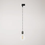 Lampada a sospensione con portalampada in alluminio zigrinato per binari - Titanio satinato