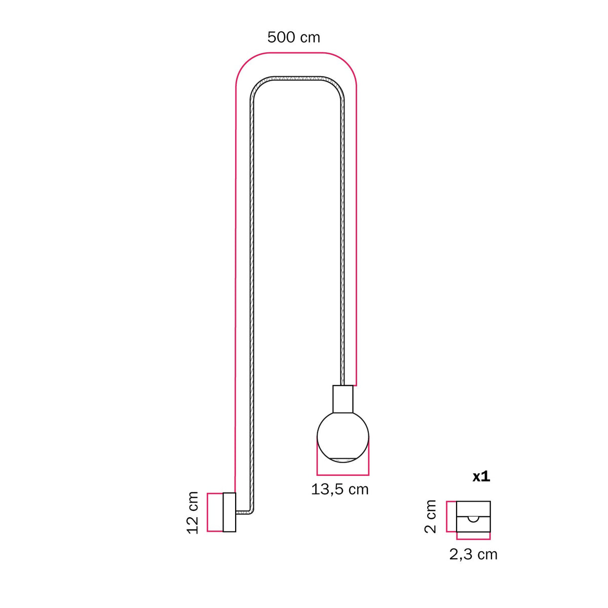 Lampada a sospensione da esterno Modulair IP65 con paralume infrangibile Unbreak-a-Ball - Nero