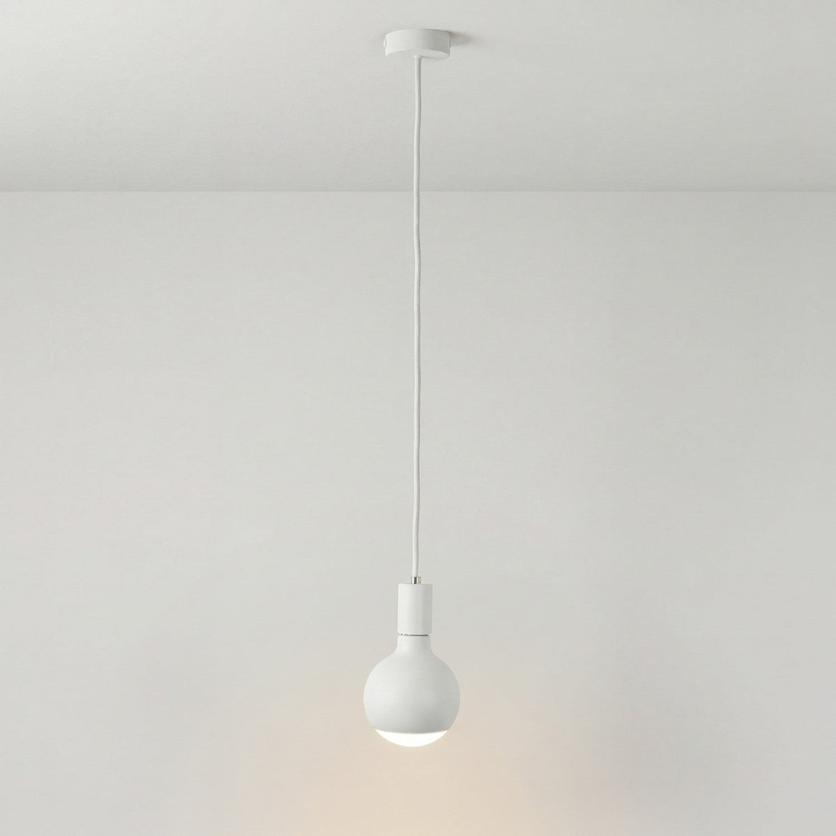 Lampada a sospensione Filotto Metallico con lampadina Lucia - Bianco