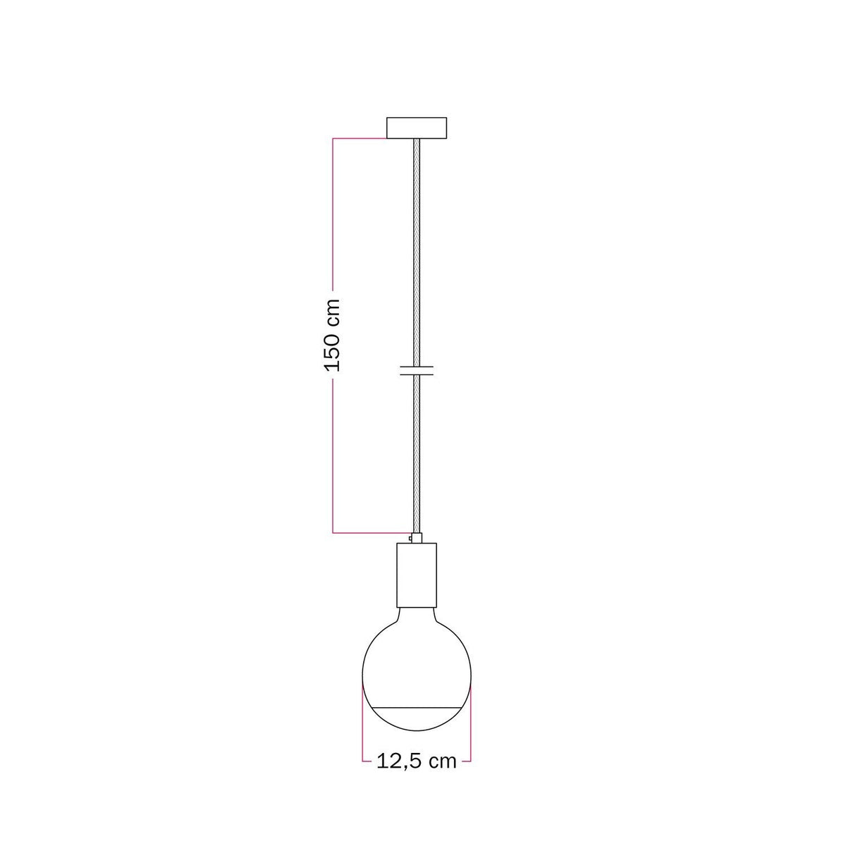 Lampada a sospensione Filotto Metallico con lampadina Lucia - Blu