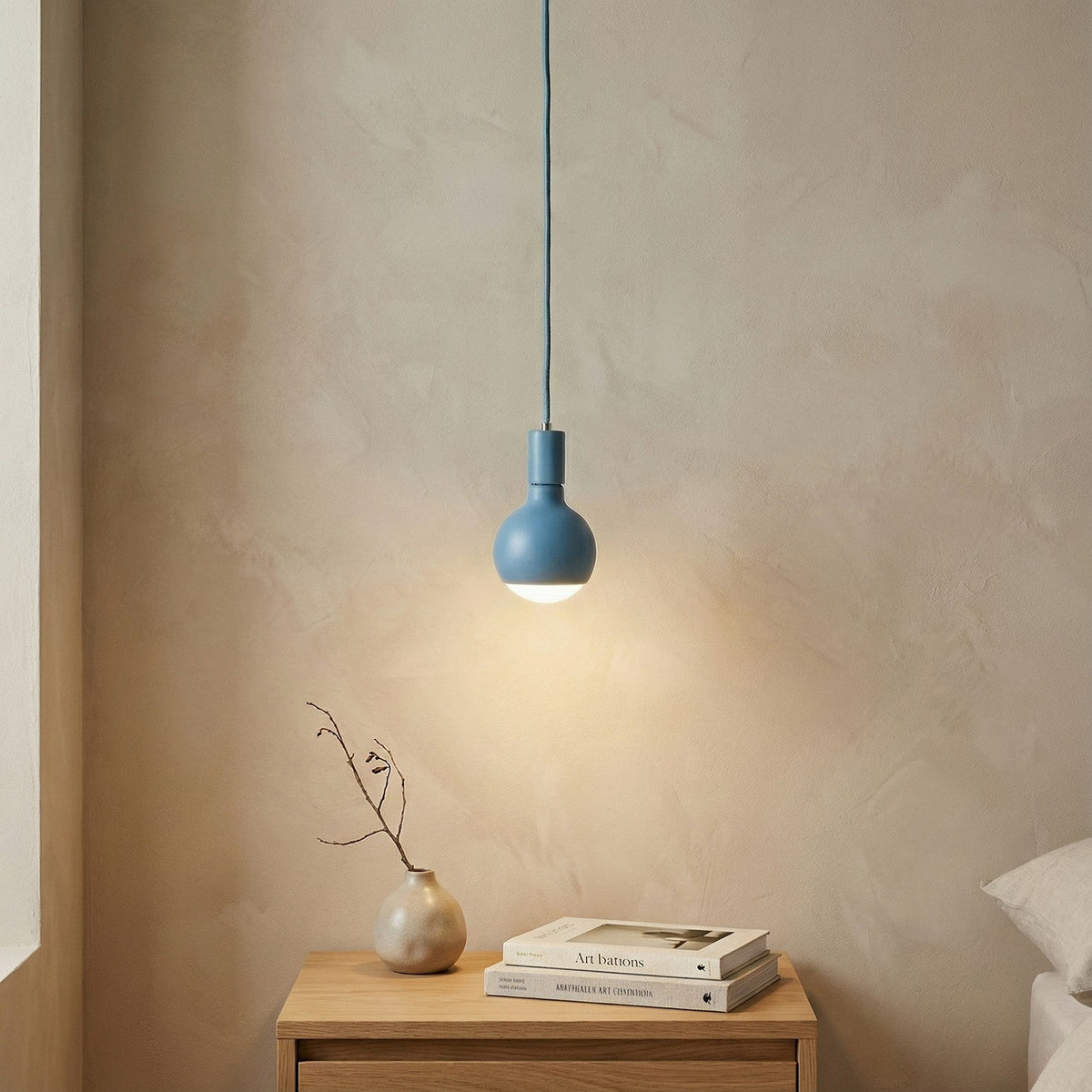 Lampada a sospensione Filotto Metallico con lampadina Lucia - Blu