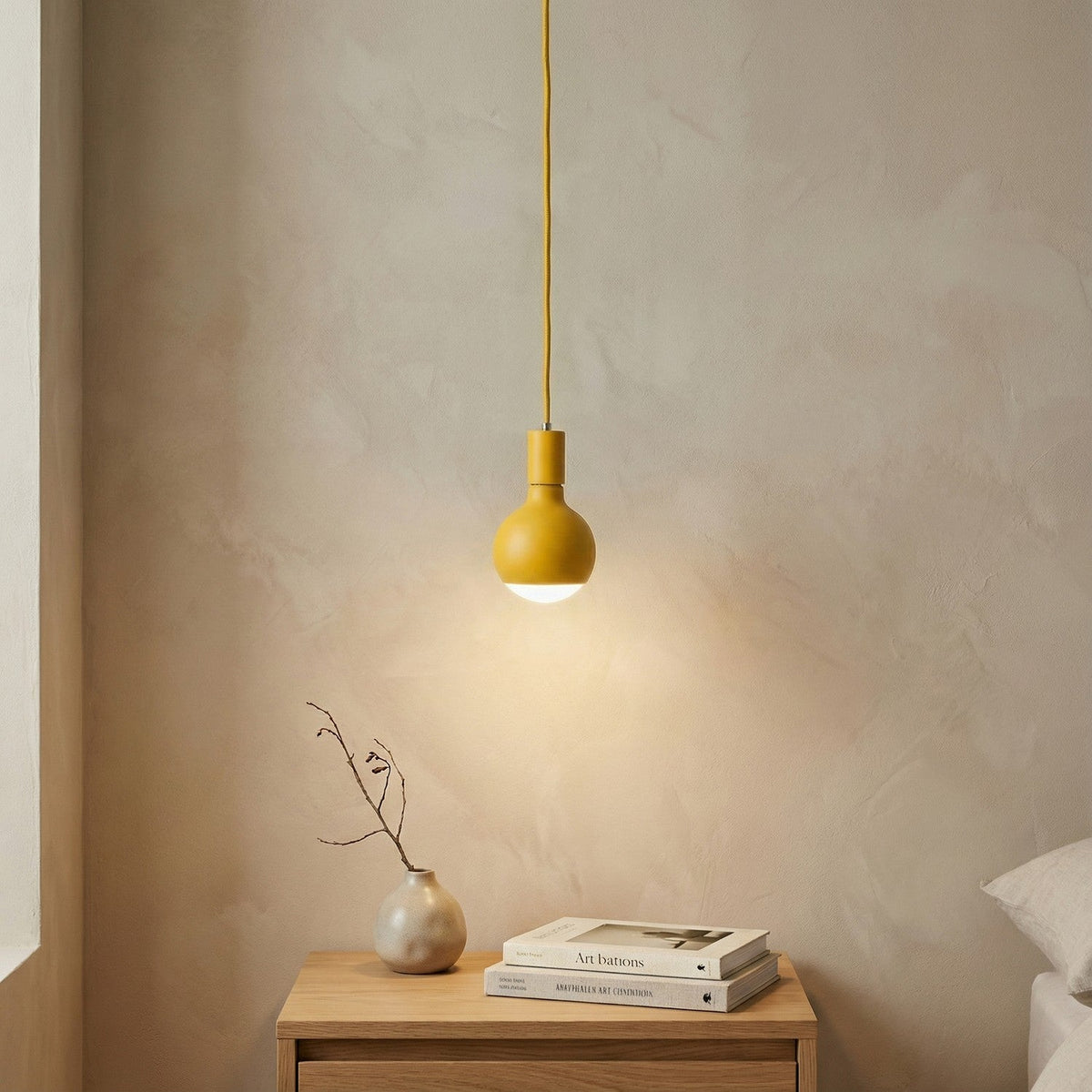 Lampada a sospensione Filotto Metallico con lampadina Lucia - Giallo