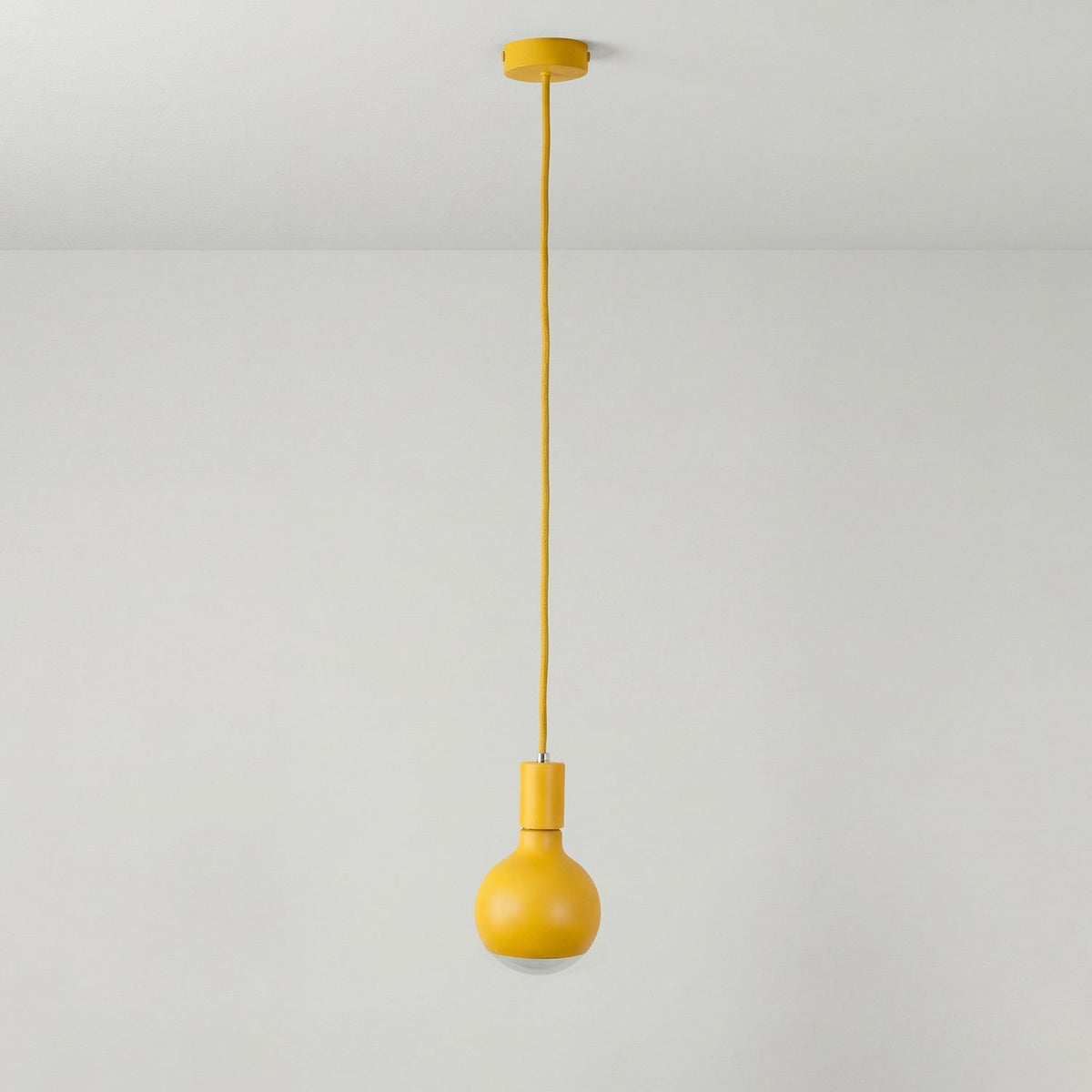 Lampada a sospensione Filotto Metallico con lampadina Lucia - Giallo