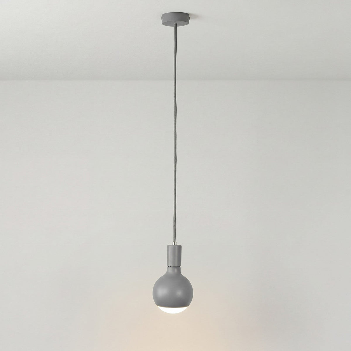 Lampada a sospensione Filotto Metallico con lampadina Lucia - Grigio