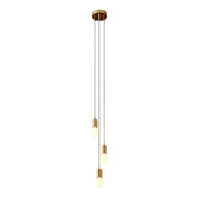 Lampada a sospensione multipla a 3 cadute con finiture in metallo - Bronzo satinato