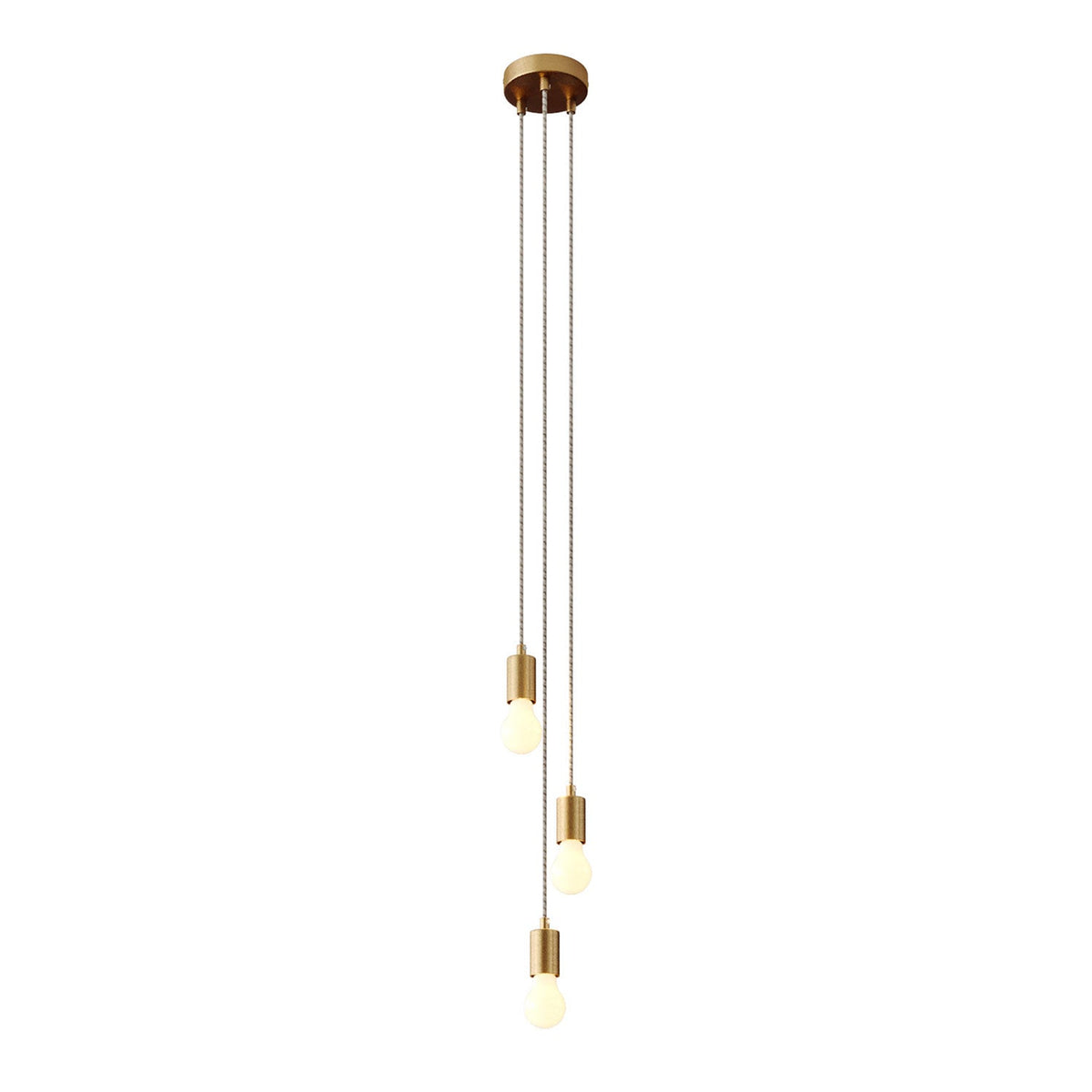 Lampada a sospensione multipla a 3 cadute con finiture in metallo - Bronzo satinato