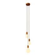 Lampada a sospensione multipla a 3 cadute con finiture in metallo - Rame satinato