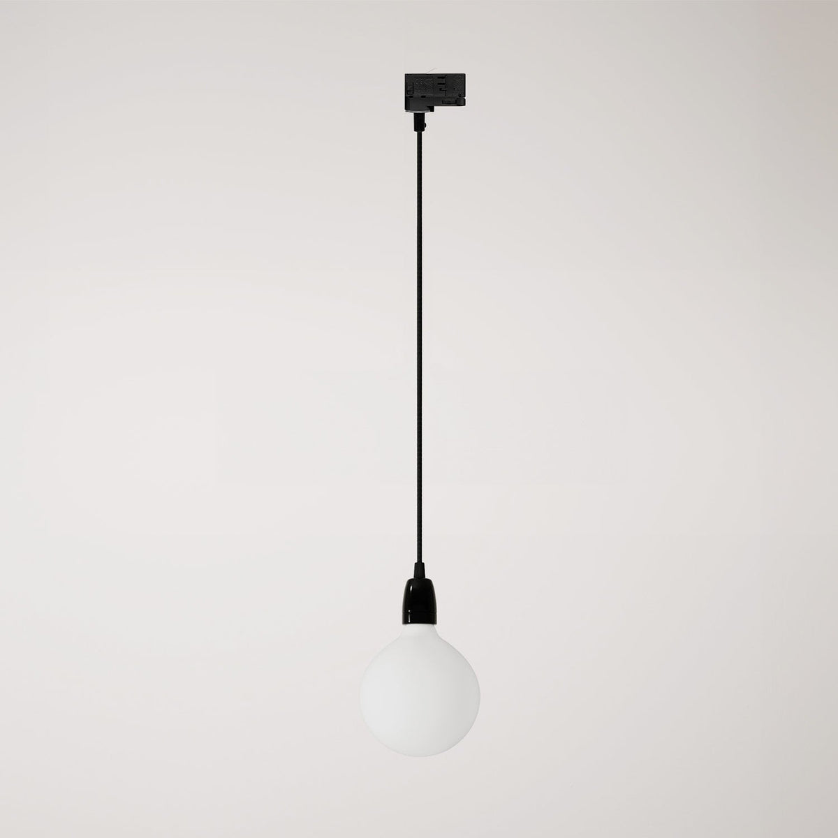 Lampada a sospensione per binari con finiture in porcellana colorata - Nero