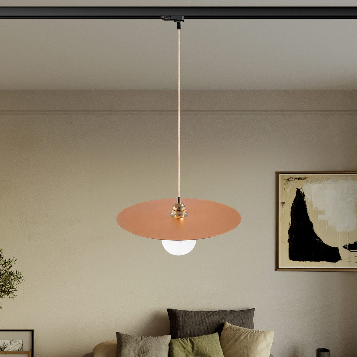 Lampada a sospensione per binari con paralume XL Ellepi - Rame