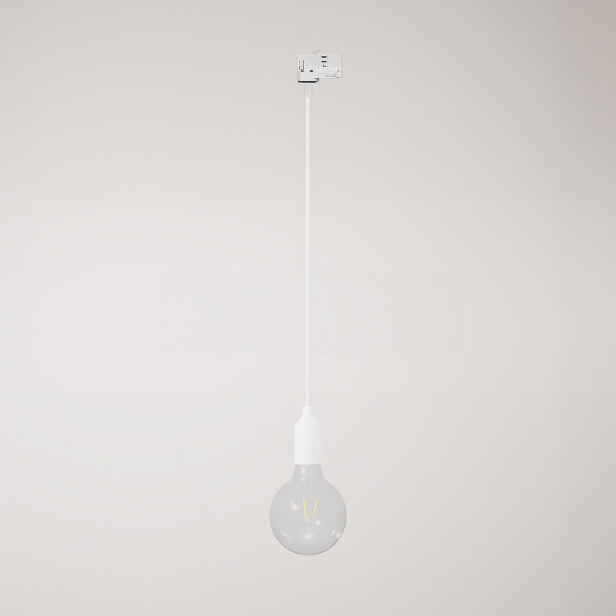 Lampada a sospensione per binario in silicone con cavo tessile - Bianco