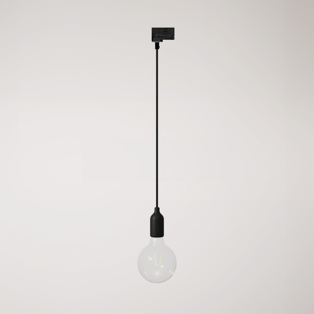 Lampada a sospensione per binario in silicone con cavo tessile - Nero