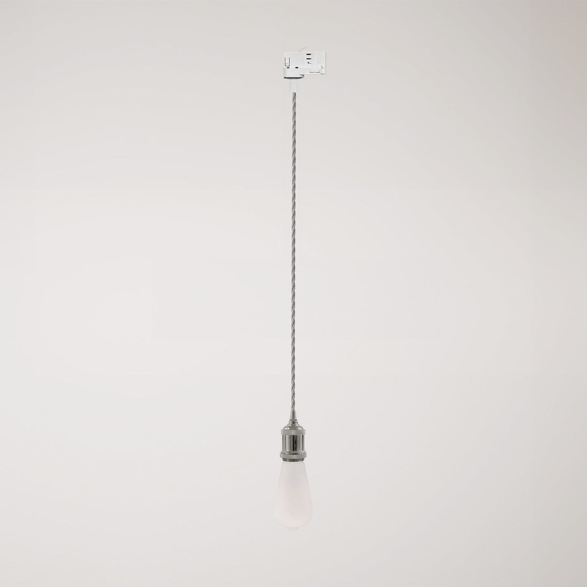 Lampada a sospensione vintage per binari con cavo trecciato - Cromo
