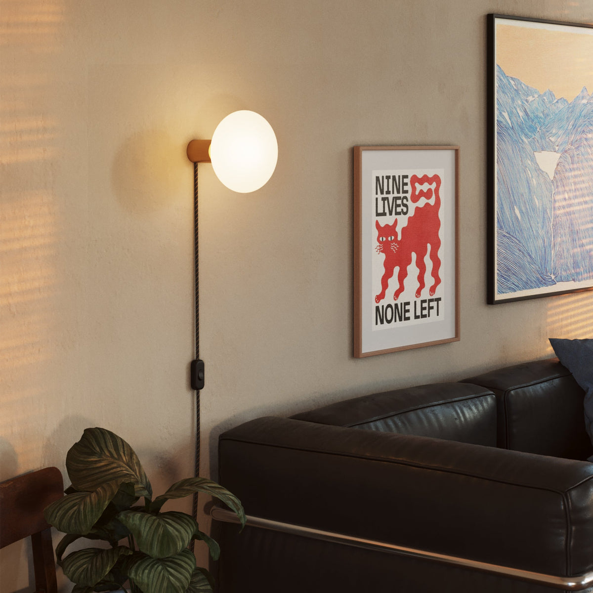 Lampada con spina con finitura metallica e lampadina LED Ellipse effetto porcellana - Bronzo satinato
