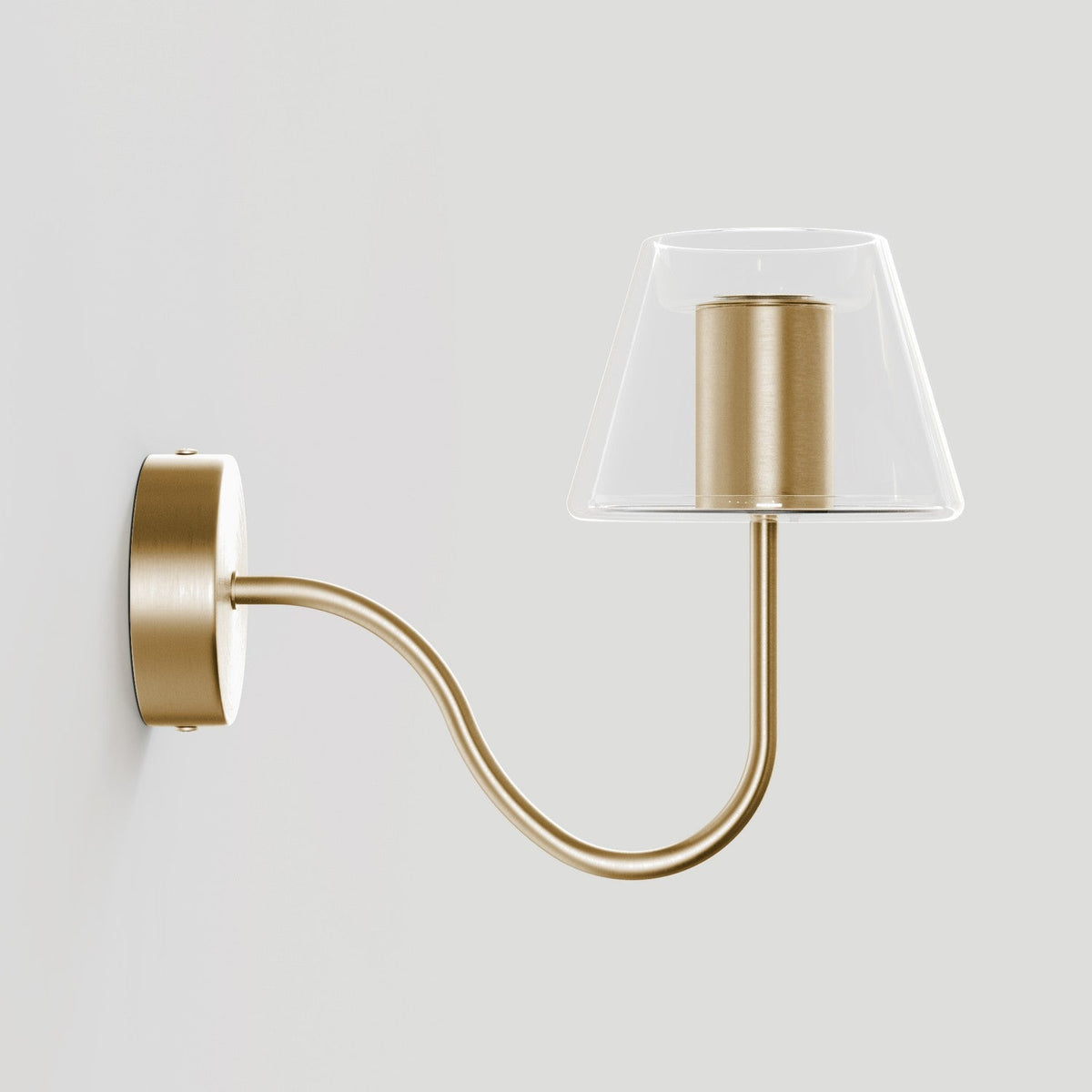 Lampada da parete Fermaluce G07 con estensione a S - Bronzo Satinato