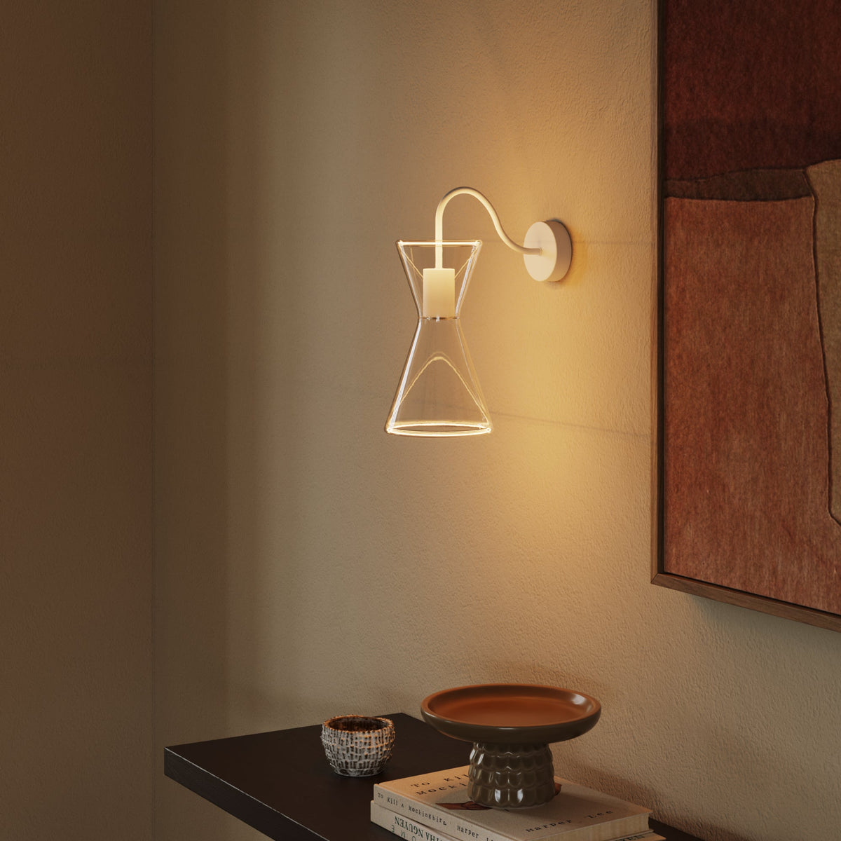 Lampada da parete Ghost Doppio cono con estensione a S - Bianco opaco