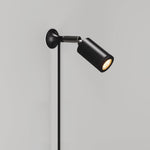 Lampada da parete MAG-Y con snodo e luce spot - Nero