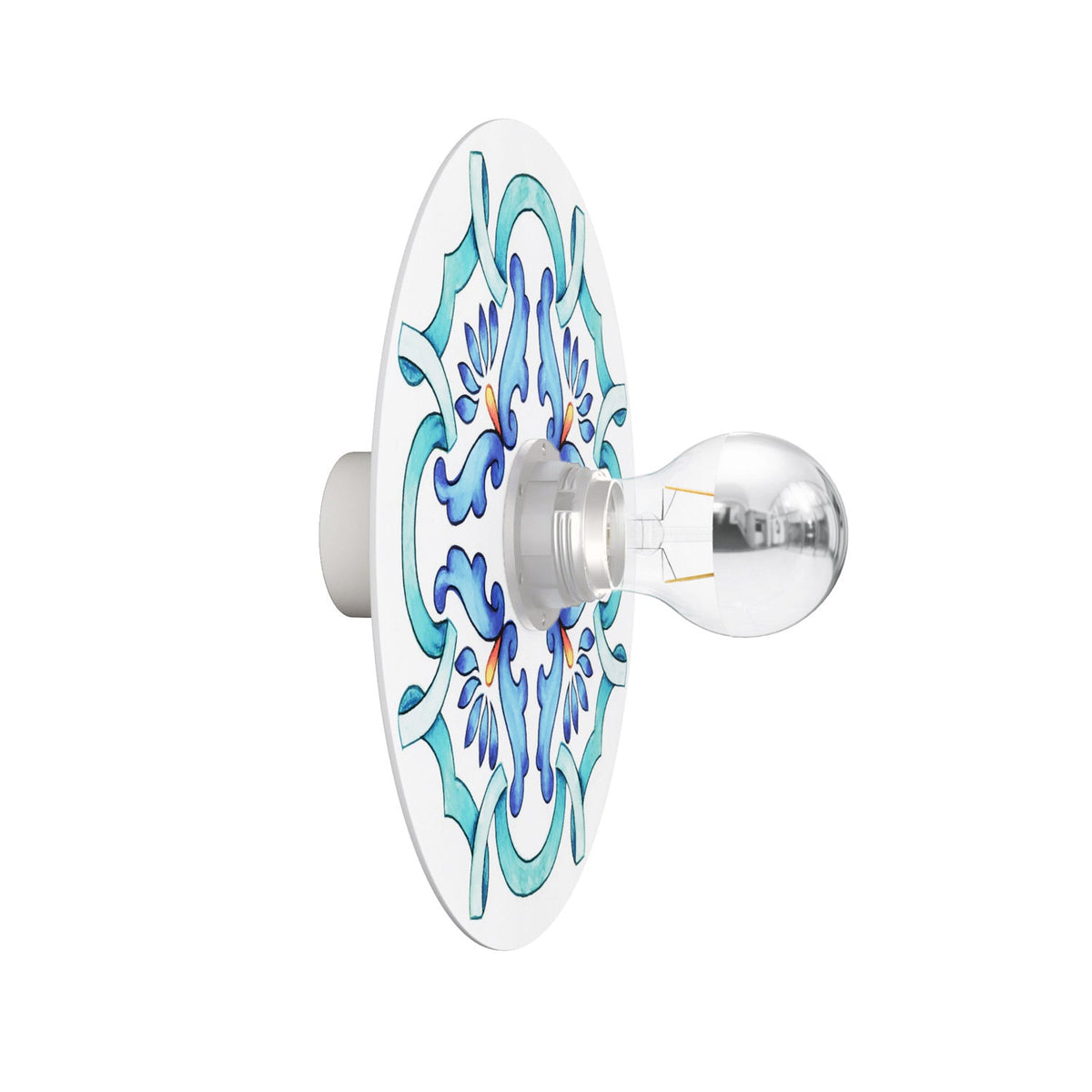 Lampada da parete o soffitto Bianca con paralume a effetto maiolica - Waterproof IP44 - IO