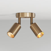 Lampada da parete o soffitto con 2 faretti GU10 Bispot orientabili - Bronzo satinato