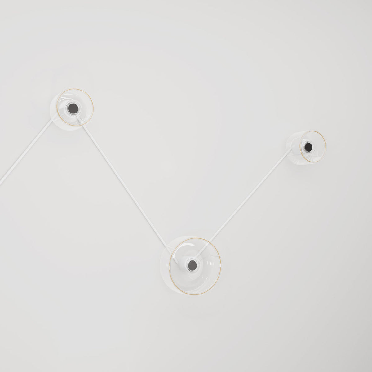 Lampada da parete Spostaluce con 3 lampadine Ghost e cavo bianco