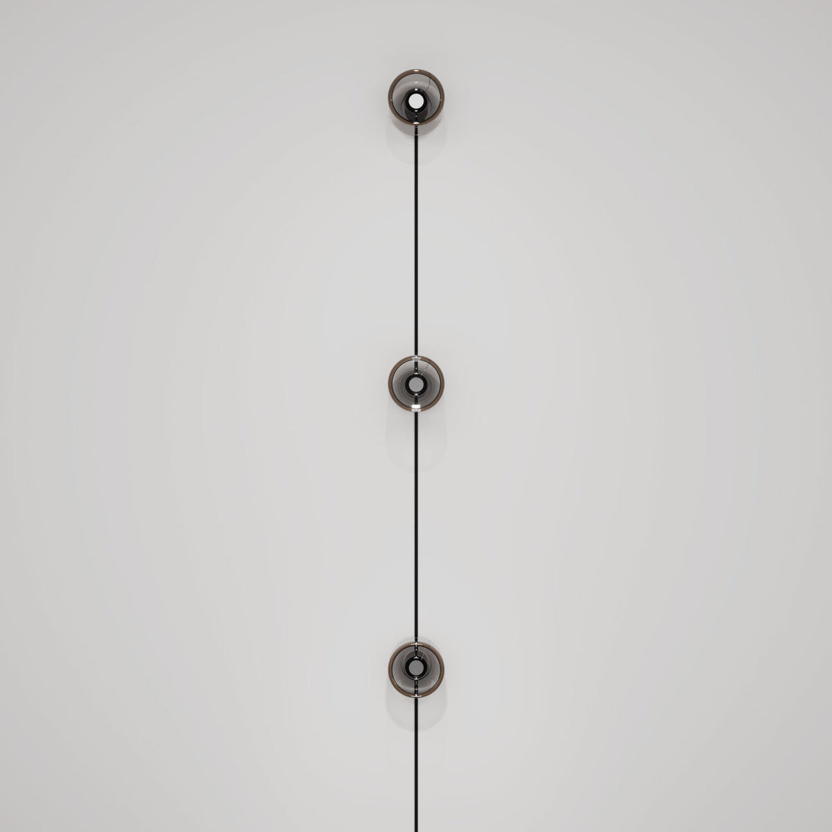 Lampada da parete Spostaluce con spina, 3 lampadine Ghost e cavo nero