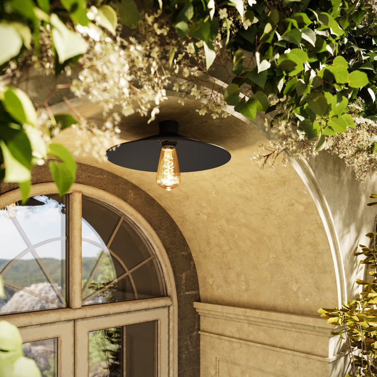 Lampada da soffitto Nera con paralume in metallo Swing - Waterproof IP44 - IO