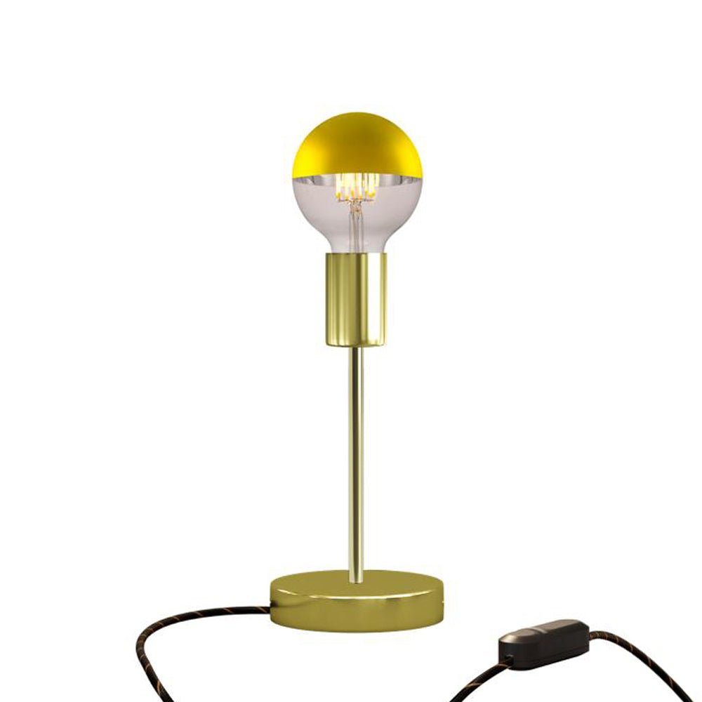 Lampada da tavolo Alzaluce Half Cup in metallo - Ottone Dimmer