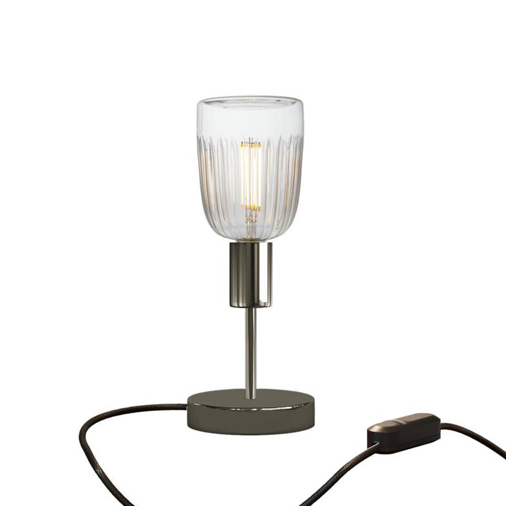 Lampada da tavolo Alzaluce Tiche in metallo - Nero perla Dimmer